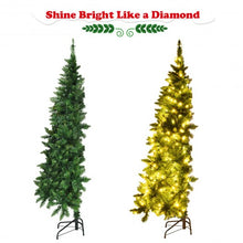 Load image into Gallery viewer, 5' / 6' Prelit Artificial Half Christmas Tree with 8 Flash Modes-5'