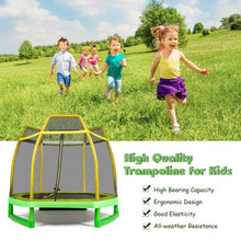 Load image into Gallery viewer, 7FT Kids Trampoline W/ Safety Enclosure Net-Yellow