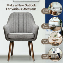 Load image into Gallery viewer, Set of 2 Fabric Upholstered Accent Chairs with Wooden Legs-Gray