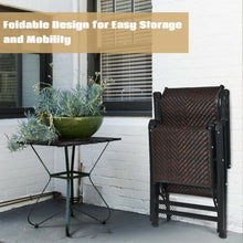 Load image into Gallery viewer, 2Pcs Patio Rattan Folding Lounge Chair