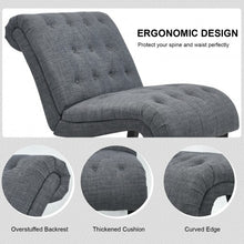 Load image into Gallery viewer, Upholstered Tufted Lounge Chair with Wood Leg-Dark Gray
