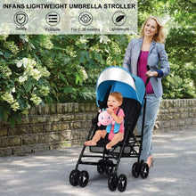 Load image into Gallery viewer, Foldable Lightweight Baby Infant Travel Umbrella Stroller-Light Blue