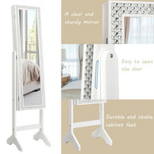 Load image into Gallery viewer, Attractive Rectangle Mirrored Jewelry Cabinet-White