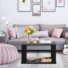 Load image into Gallery viewer, 2-tier Rustic Vintage Coffee Table with Storage Shelf