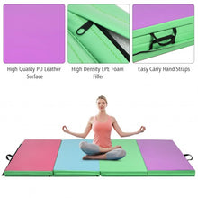 Load image into Gallery viewer, Gymnastics PU Mat Thick Folding Panel Gym Fitness Exercise-Multicolor