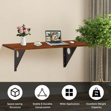 Load image into Gallery viewer, 40'' x 14'' Wall-Mounted Desk Rubber Wood Dining Table with Sturdy Steel Bracket