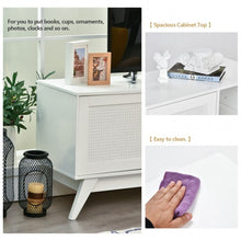 Load image into Gallery viewer, Storage Cabinet Free Standing with Adjustable Shelves Weaved Door-White