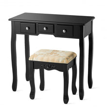 Load image into Gallery viewer, Vanity Make Up Table Set Dressing Table Set with 5 Drawers-Black