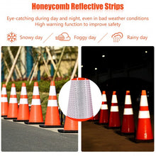 Load image into Gallery viewer, 6Pcs 28" PVC Fluorescent Reflective Road Parking Cones