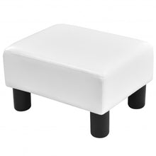 Load image into Gallery viewer, Small PU Leather Rectangular Seat Ottoman Footstool-White