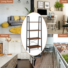 Load image into Gallery viewer, 4-Tier Ladder Shelf Bookcase Bookshelf Display Rack Plant Stand-Black