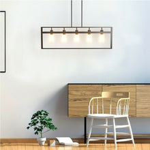 Load image into Gallery viewer, 5-Lights Pendant Lamp with Iron Square Lamp Shade