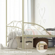 Load image into Gallery viewer, Twin Size Metal Canopy Bed Frame 4 Poster Steel Slats Headboard Footboard-Golden