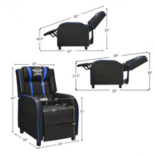 Load image into Gallery viewer, Massage Racing Gaming Single Recliner Chair-Blue