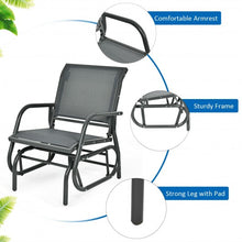 Load image into Gallery viewer, Outdoor Single Swing Glider Rocking Chair with Armrest-Gray