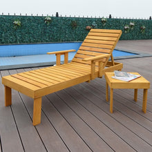 Load image into Gallery viewer, Patio Side Deck Wood Chaise Sun Lounger