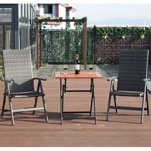 Load image into Gallery viewer, 2 pcs Rattan Folding Reclining  Outdoor Wicker Portable Chairs
