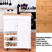 Load image into Gallery viewer, Modern Rolling Storage Kitchen Cart with Drawer-White
