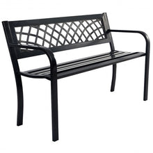 Load image into Gallery viewer, Patio Park Garden Bench Outdoor Deck Steel Frame