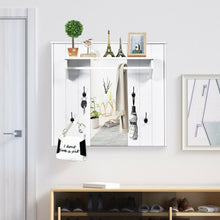 Load image into Gallery viewer, Wall Mounted Mirror Coat Hat Rack Storage Shelf
