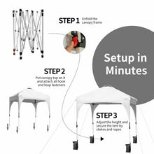 Load image into Gallery viewer, 6.6 x 6.6 FT Pop Up Height Adjustable Canopy Tent with Roller Bag-White