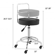 Load image into Gallery viewer, Pneumatic Work Stool Rolling Swivel Task Chair Spa Office Salon w/Cushioned Seat