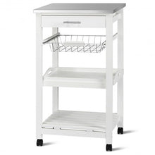 Load image into Gallery viewer, Rolling Kitchen Trolley Storage Basket And Drawers Cart