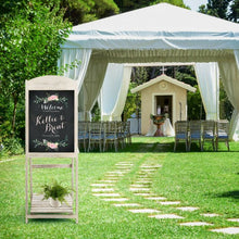 Load image into Gallery viewer, Vintage Folding Chalkboard Easel with Display Shelf