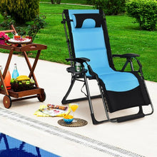 Load image into Gallery viewer, Outdoor Folding Padded Zero Gravity Lounge Chair-Navy