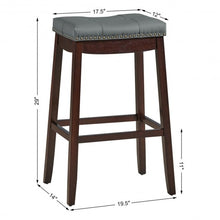 Load image into Gallery viewer, 29�Set of 2 Nailhead Saddle Bar Stools -Coffee
