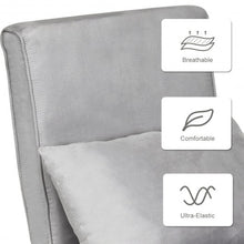 Load image into Gallery viewer, Chamois Convertible Sleeper Bed Arm Sofa with Pillow-Gray