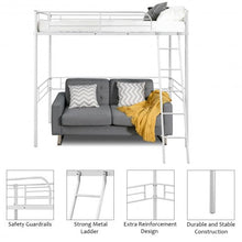 Load image into Gallery viewer, Metal Loft Twin Bed Frame Single High Loft Bed-White