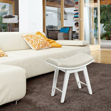 Load image into Gallery viewer, Modern Dressing Makeup Stool with Concave Seat Rubberwood Legs-White
