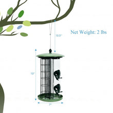 Load image into Gallery viewer, 3 in 1 Metal Hanging Wild Bird Feeder Outdoor with 4 Feeding Ports and Perches