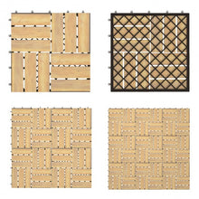 Load image into Gallery viewer, 10 PCS 12" x 12" Acacia Wood Interlocking Check Deck Tiles