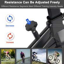 Load image into Gallery viewer, Indoor Silent Belt Drive Adjustable Resistance Cycling Stationary Bike-Blue