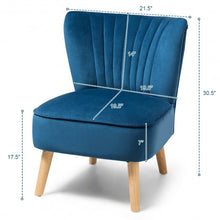 Load image into Gallery viewer, Armless Accent Chair Modern Velvet Leisure Chair-Blue