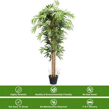 Load image into Gallery viewer, 5-Feet Artificial Bamboo Silk Tree Indoor-Outdoor Decorative Planter