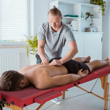 Load image into Gallery viewer, 3 Fold 84" L Portable Adjustable Massage Table with Carry Case-Red