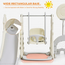 Load image into Gallery viewer, 6 in 1 Slide and Swing Set with Ball Games for Toddlers-White