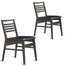 Load image into Gallery viewer, Set of 2 Armless PU Leather Dining Side Chairs-Black
