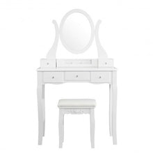 Load image into Gallery viewer, Vanity Set with Removable Makeup Organizer-White