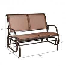 Load image into Gallery viewer, Swing Glider Chair 48" Loveseat Rocker Lounge Backyard-Brown