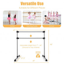 Load image into Gallery viewer, 4 Feet Portable Double Freestanding Barre Dancing Stretching-Silver