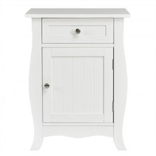 Load image into Gallery viewer, Wooden Accent End Table with Drawer Storage Cabinet Nightstand-White