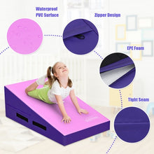 Load image into Gallery viewer, Incline Gymnastics Mat Wedge Ramp Gym Tumbling Exercise Mat-Pink & Purple