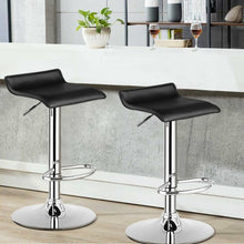 Load image into Gallery viewer, Set of 2 Adjustable PU Leather Backless Bar Stools-Black