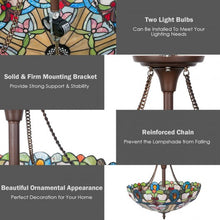 Load image into Gallery viewer, Tiffany-Style 2-Light Ceiling Lamp with 16" Shade