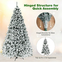 Load image into Gallery viewer, Pre-Lit Premium Snow Flocked Hinged Artificial Christmas Tree-9'