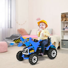 Load image into Gallery viewer, 12 V Battery Powered Kids Ride on Dumper Truck-Blue